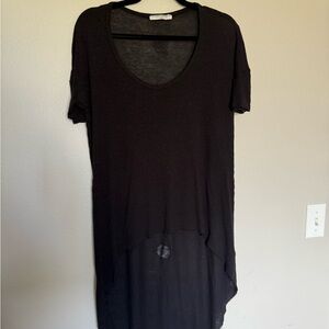 Black High-Low Graphic T-Shirt Dress